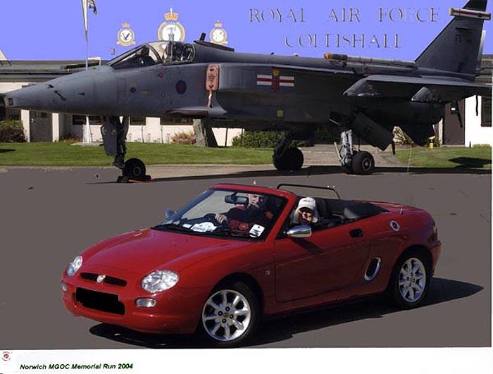 My MGF at RAF Coltishall on the Norwich MGOC Memorial Run 2004