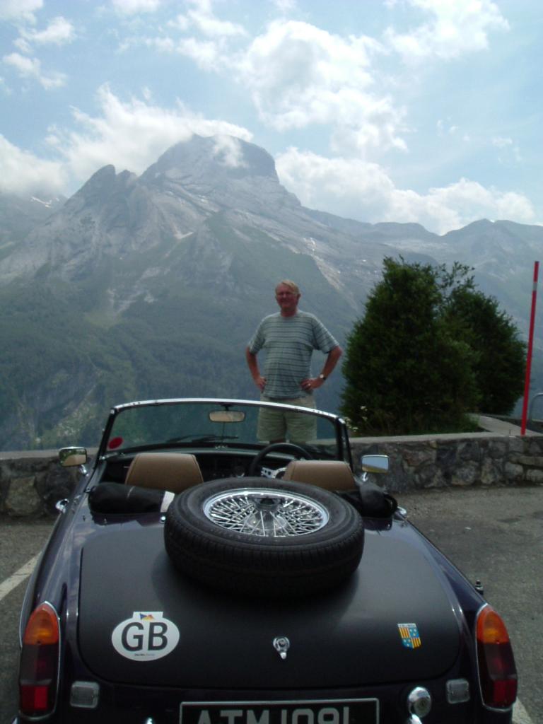1972 MGB RoadsterTulip Black.  At rest after descending from 7,000 ft in the Pyrenees
