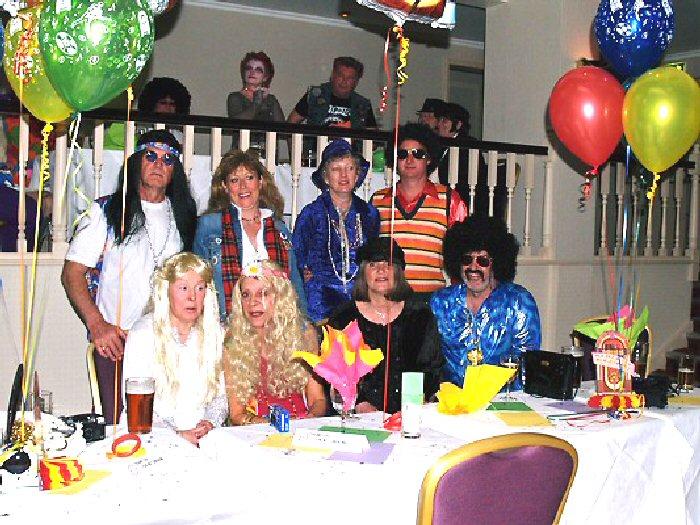 Group of partygoers at the Jersey Rally Fancy Dress Party