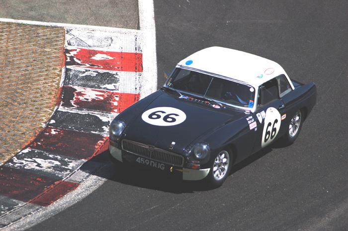 Bob Luff and Ian Prior during practice at the bus stop chicane in Spa-Francorchamps