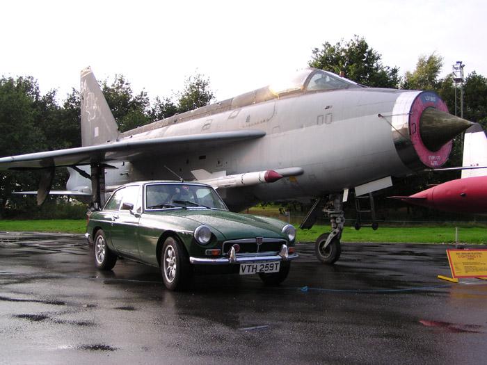 My BGT in front of and 11 Sqn English Electric Lightning now based at the Yorkshire Air Museum Elvington York