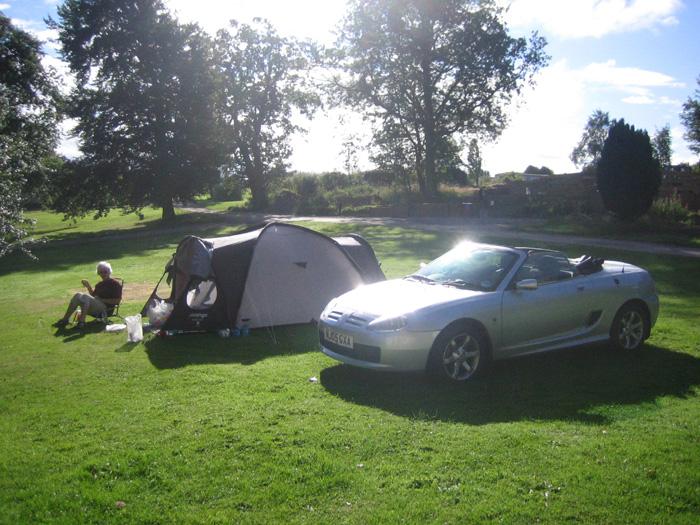 MG TF used for its first camping expedition, August 2006