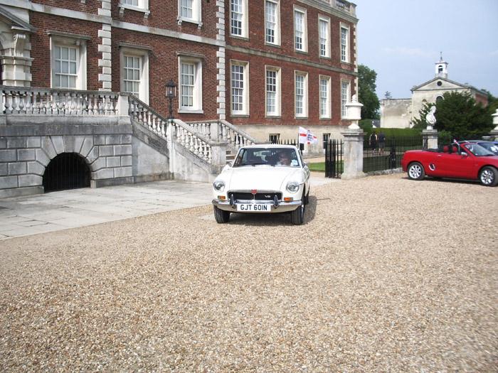 This is not a very good picture of my car (complete with flag!) at the MG picnic at Wimpole Hall this summer - What a great day!