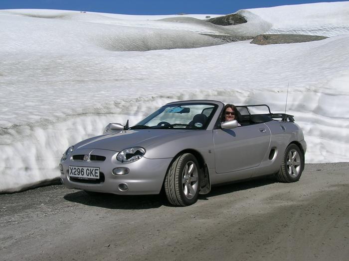MGF against snow bank