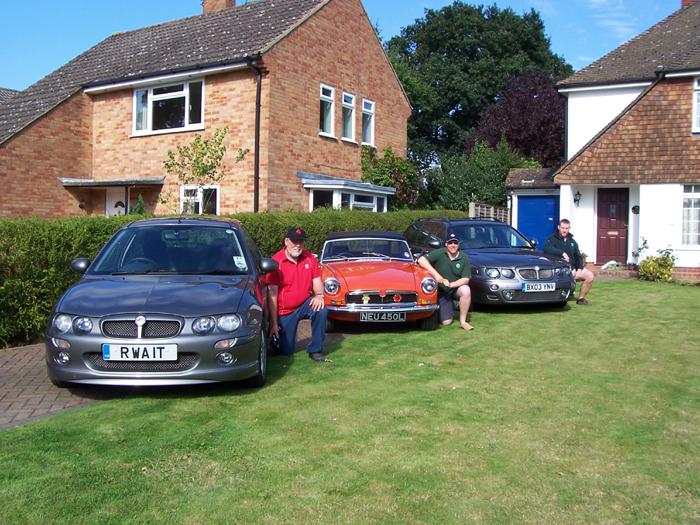 This shows the family fleet of MG&#039;s.  My Dad&#039;s ZR, my B Roadter and my cousins ZT-T.