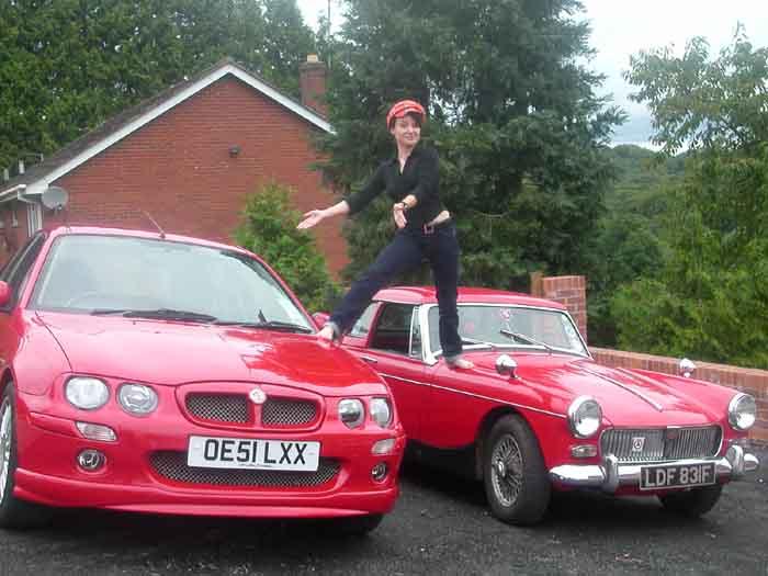 My recently purchased MG ZR with mum&#039;s Midget bought in 1977!