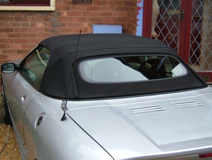 New glass rear window (Genuine MG - modified to fit)