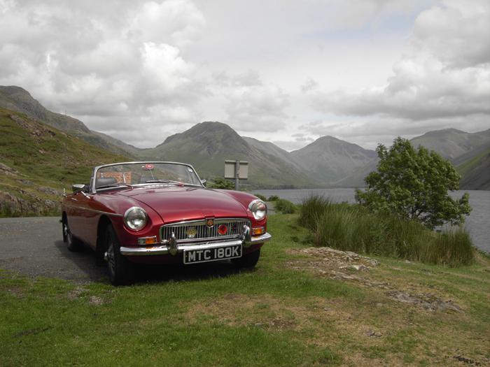 Our MGB at Wast Water in the Lake District