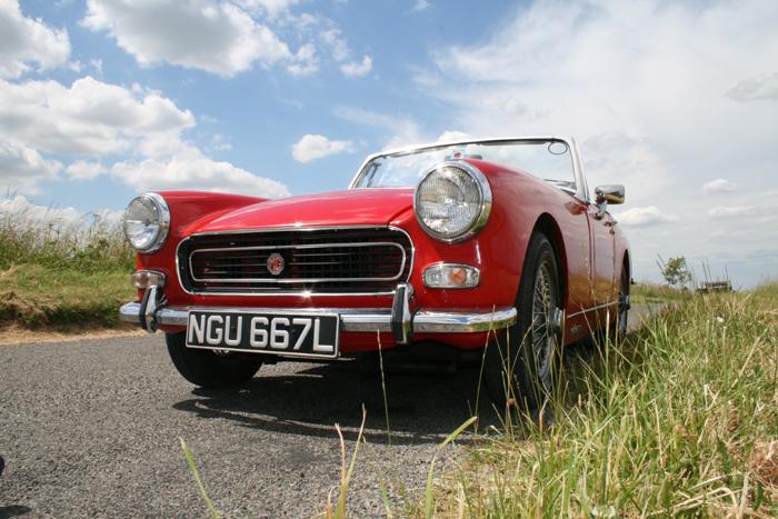 My MG 1972 RWA Midget after a hard day on a photo shoot with a Triumph Spitfire