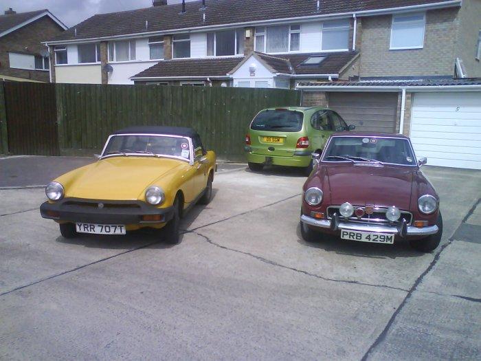 My 1978 1500 Midget and 1973 MGB GT.