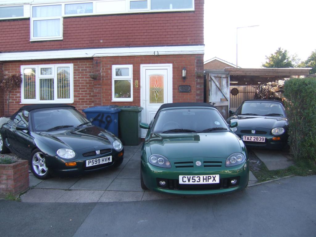 2 MGF&#039;s both sweet VVC&#039;s and a MGTF 160 in lemanns Green