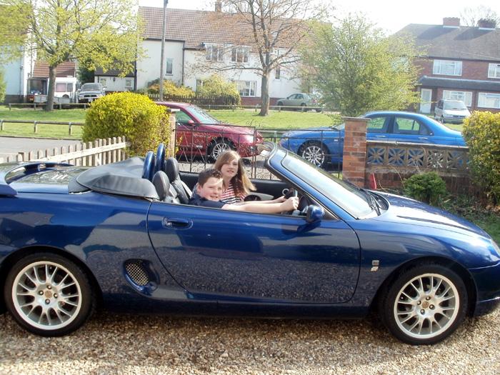 Two young MG drivers