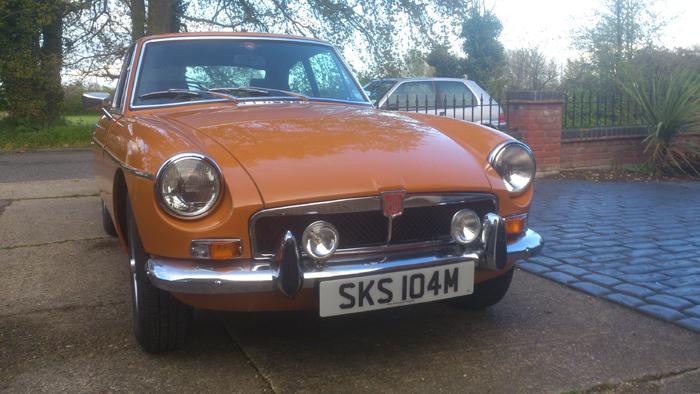 1974 MGB GT in Bronze Yellow,ready for the road after two and a half years of blood, sweat, tantrums and a few pennies!