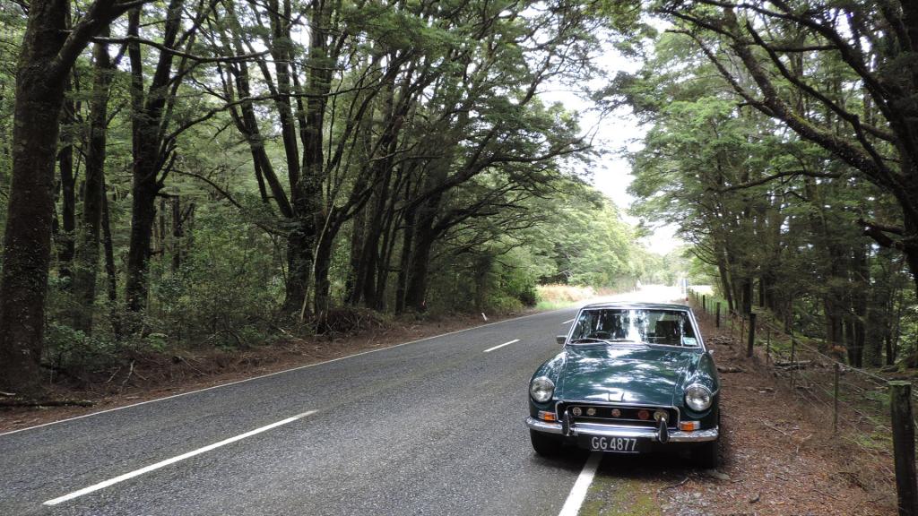 My 71 MGB GT at Haast Pass New Zealand 6-12-20
